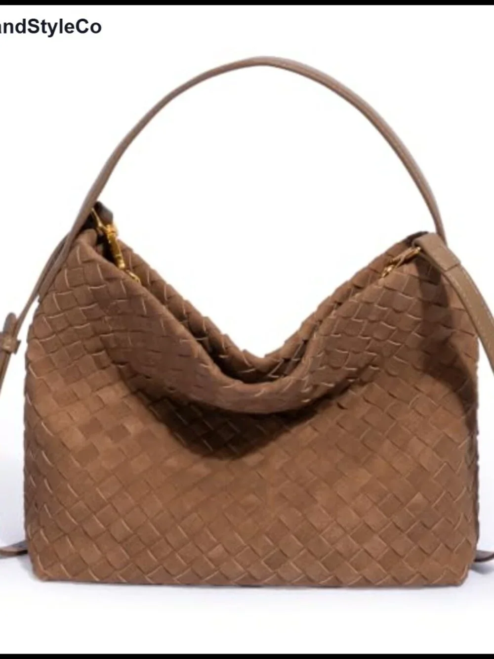Woven Tote Bag for Women PU Leather Top Handle Shoulder Handbag Hobo Purse